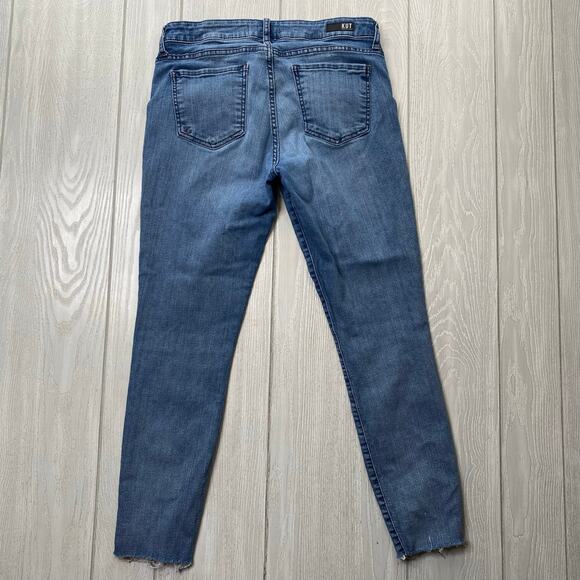 KUT Women's Denim Blue Distressed Donna Ankle Skinny Jeans Size 8 - Picture 2 of 10